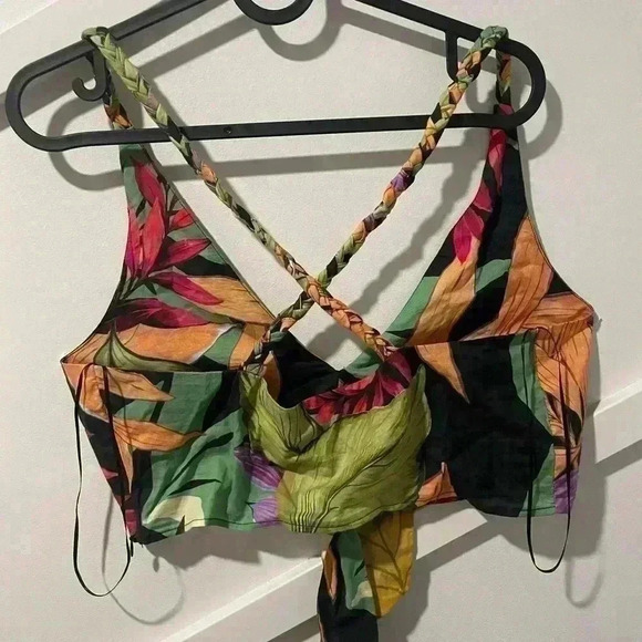 Zara tie front crop top floral size S - Picture 5 of 7